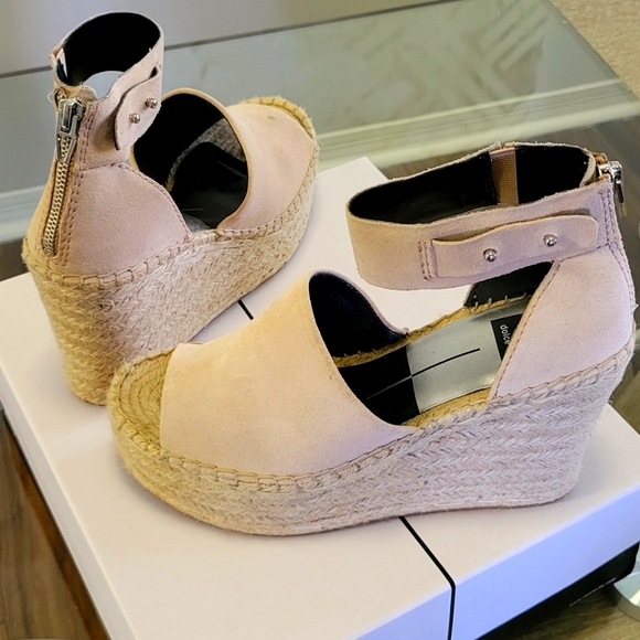 Dolce Vita Straw Women's Platform Wedge Espadrille Sandals. Light pink. Size 8 - Picture 5 of 16
